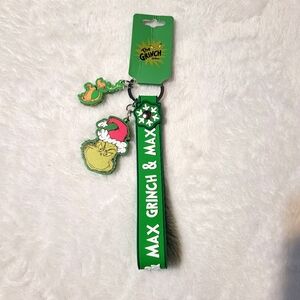 Dr Seuss How the Grinch Stole Christmas Grinch & Max Charm Keychain New OOS